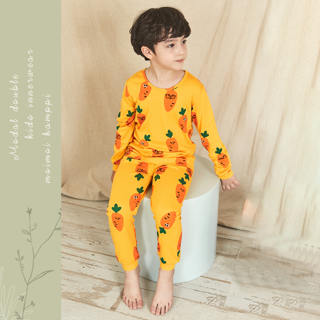 Đồ bộ tay dài quần áo thun cotton mịn dáng rộng  mặc nhà mùa đông cho bé gái  và bé trai Unifriend Hàn Quốc U2023-40