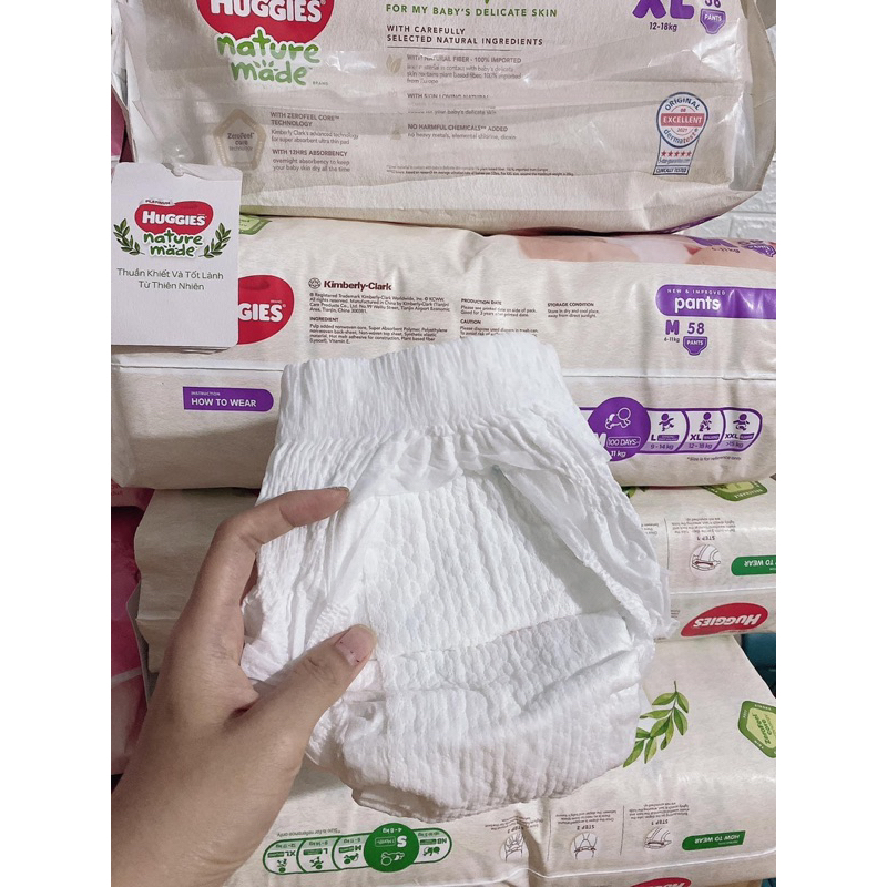 MIẾNG BỈM HUGGIES NATURE MADE MỀM MẠI THẤM HÚT TỐT