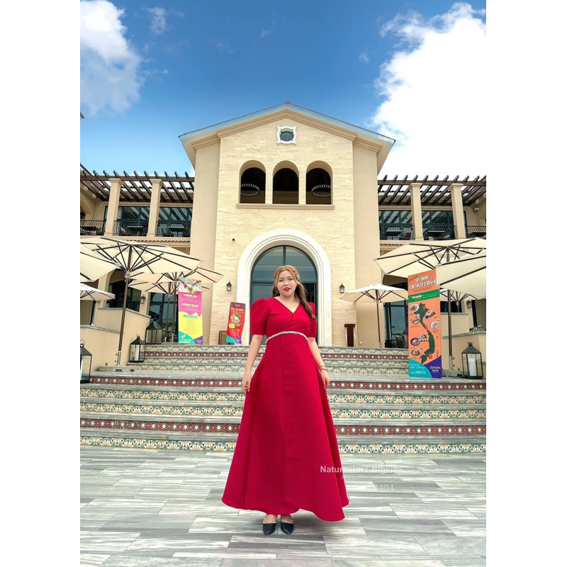 ĐẦM CÔ DÂU THIẾT KẾ - ĐẦM ĐI TIỆC TAFTA XẺ D0404