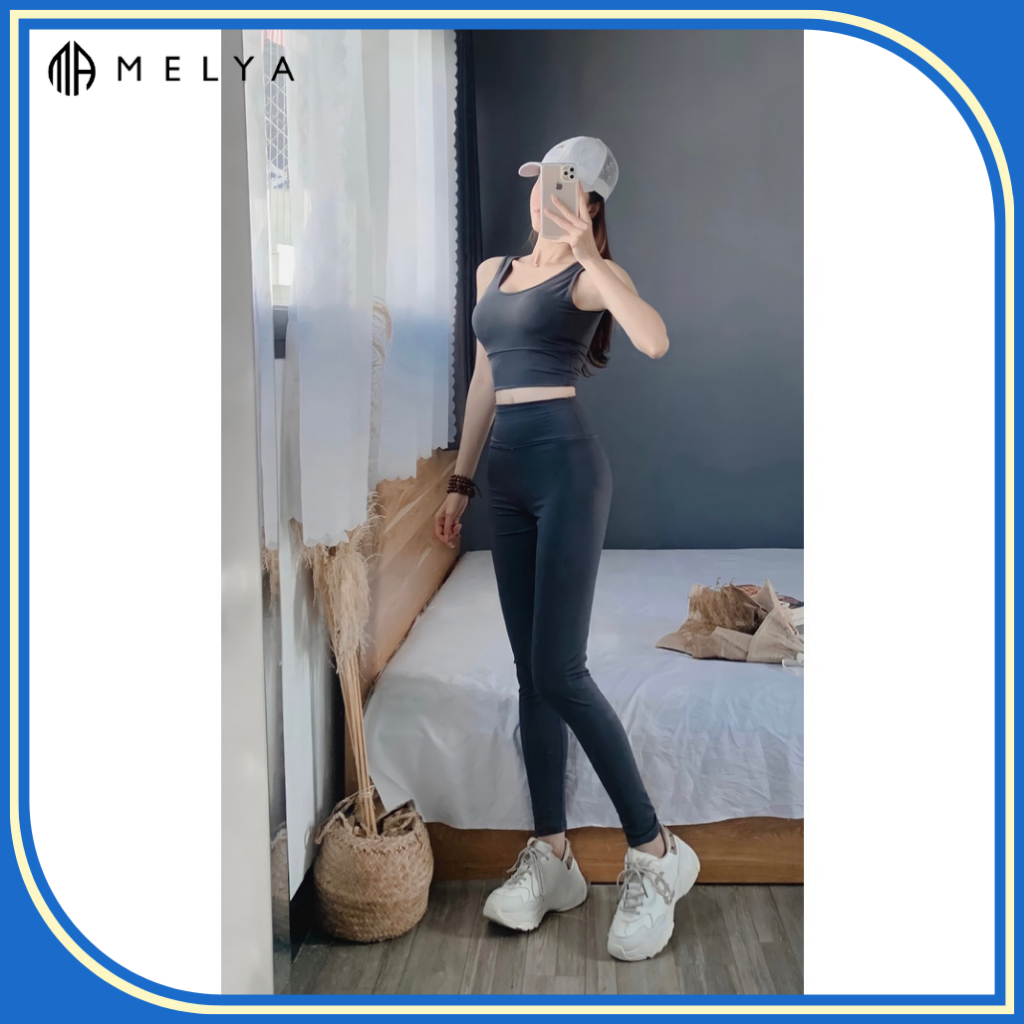 Bộ tập gym, yoga quần dài áo bra có mút ngực siêu thấm hút,Siêu Thoáng Mát  co giãn 4 chiều Hàng Chính Hãng Melya Sports