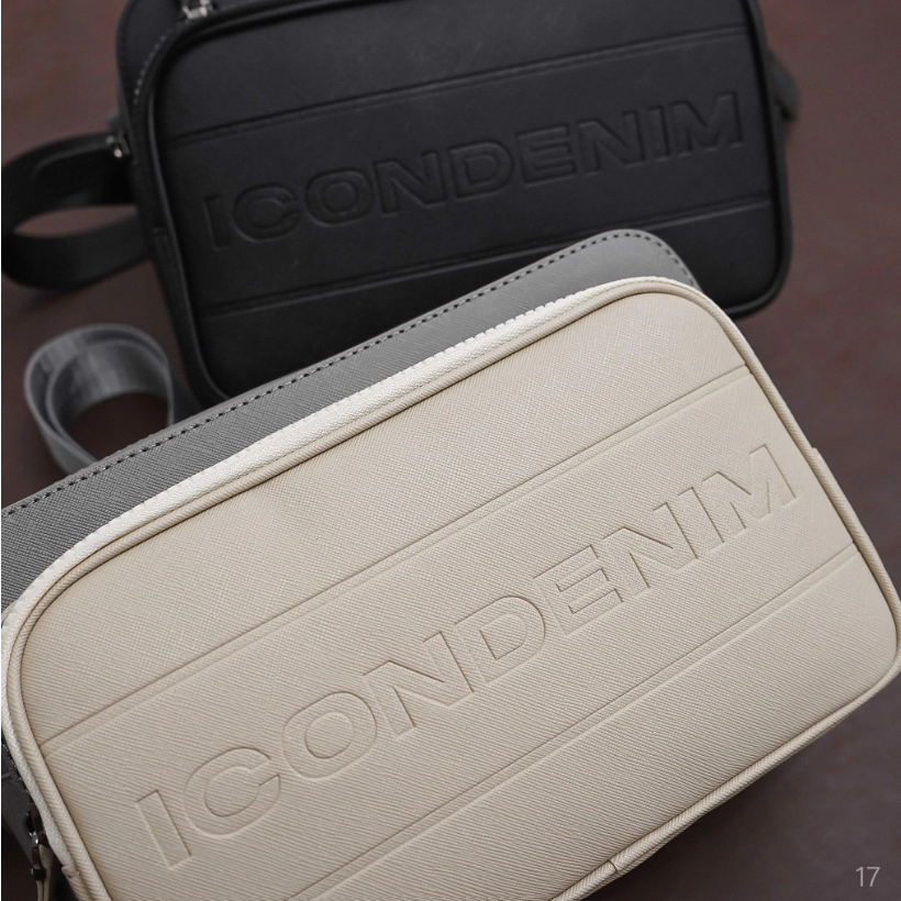 Túi đeo chéo nam ICONDENIM Dập Logo Nhiệt Nổi 3D tinh tế - TUID0017