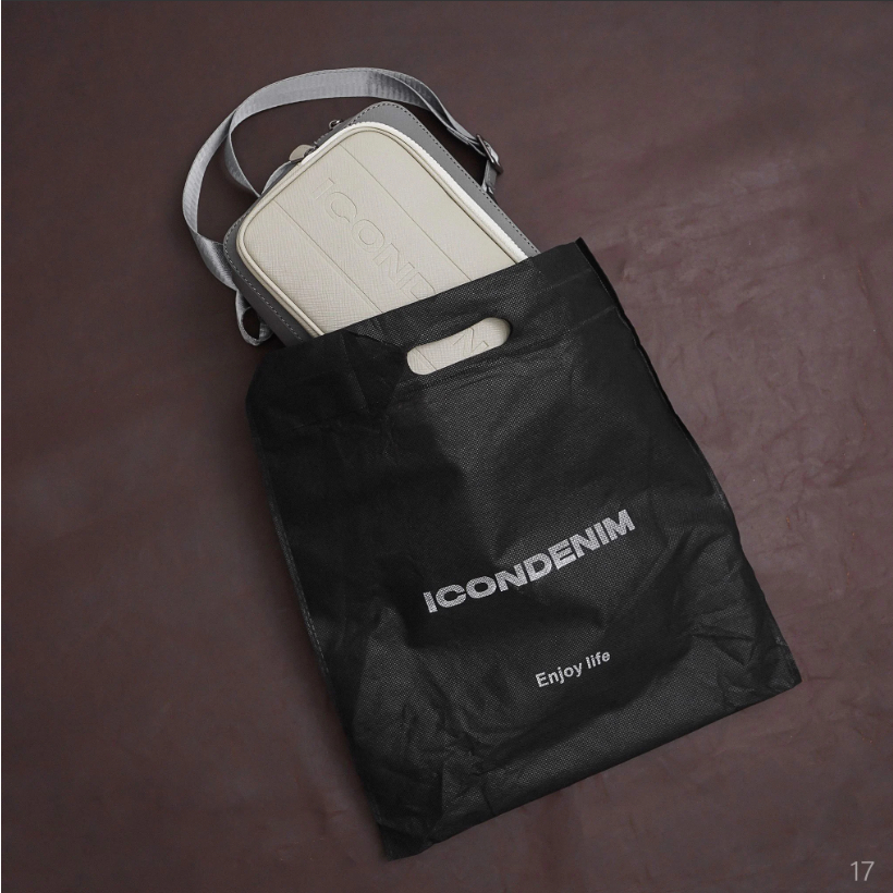Túi đeo chéo nam ICONDENIM Dập Logo Nhiệt Nổi 3D tinh tế - TUID0017