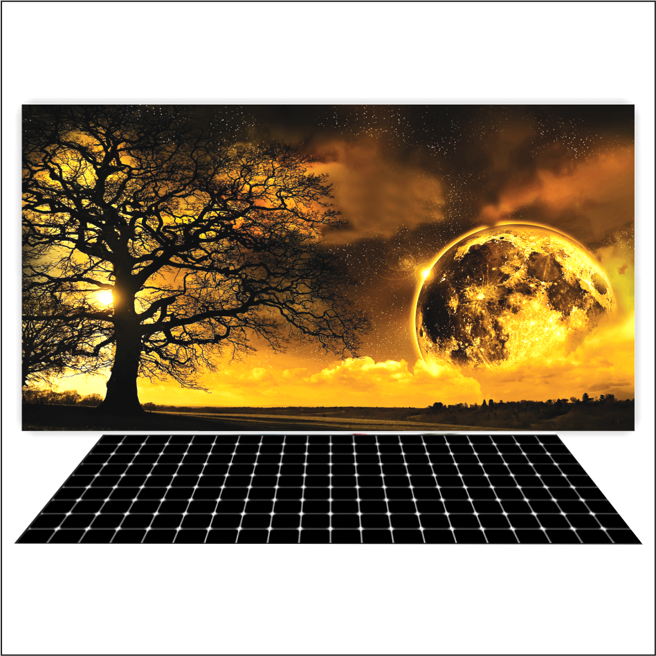 Tranh Decal dán Hồ Cá, Mặt Trăng Moon Light ( Tranh Lưng )