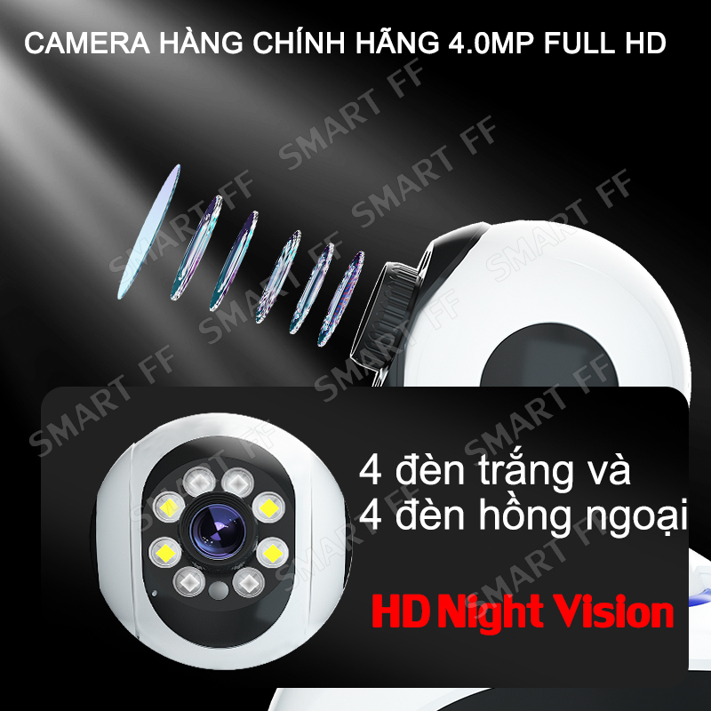 Camera wifi ip 360, QUAN SÁT RÕ NGÀY VÀ ĐÊM, KÈM THẺ NHỚ，5 ăng-ten，lưu trữ đám mây, tầm nhìn ban đêm đầy đủ màu sắc