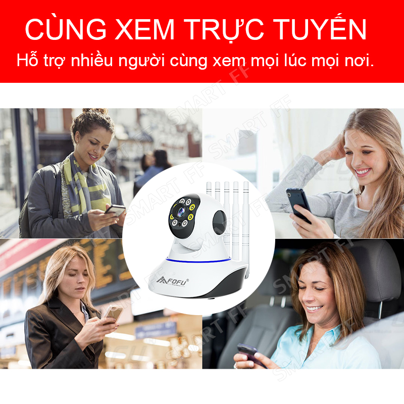 Camera wifi ip 360, QUAN SÁT RÕ NGÀY VÀ ĐÊM, KÈM THẺ NHỚ，5 ăng-ten，lưu trữ đám mây, tầm nhìn ban đêm đầy đủ màu sắc