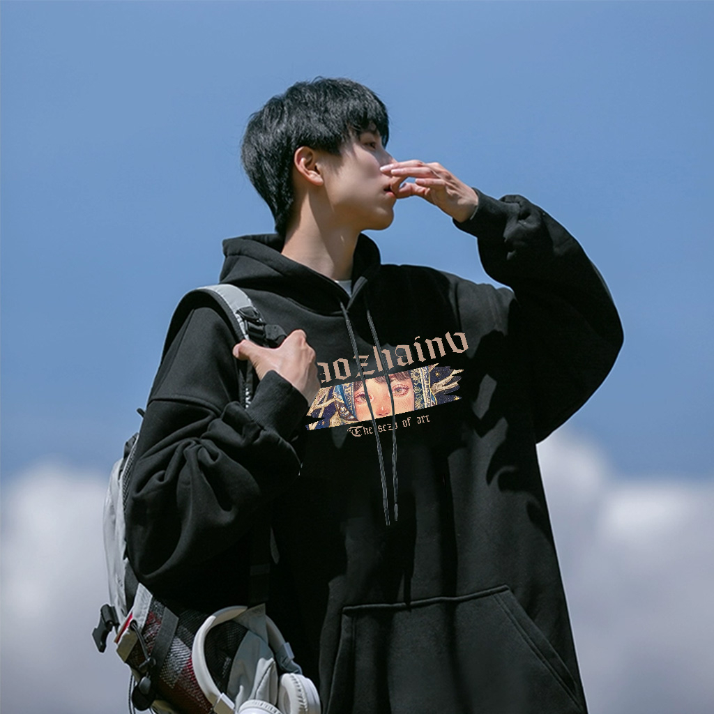 Áo Hoodie Cotton nam BEEYANBUY áo nỉ tay dài thời trang in hình unisex 100% cotton-Y0310