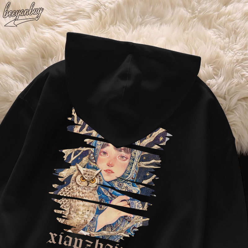 Áo Hoodie Cotton nam BEEYANBUY áo nỉ tay dài thời trang in hình unisex 100% cotton-Y0310