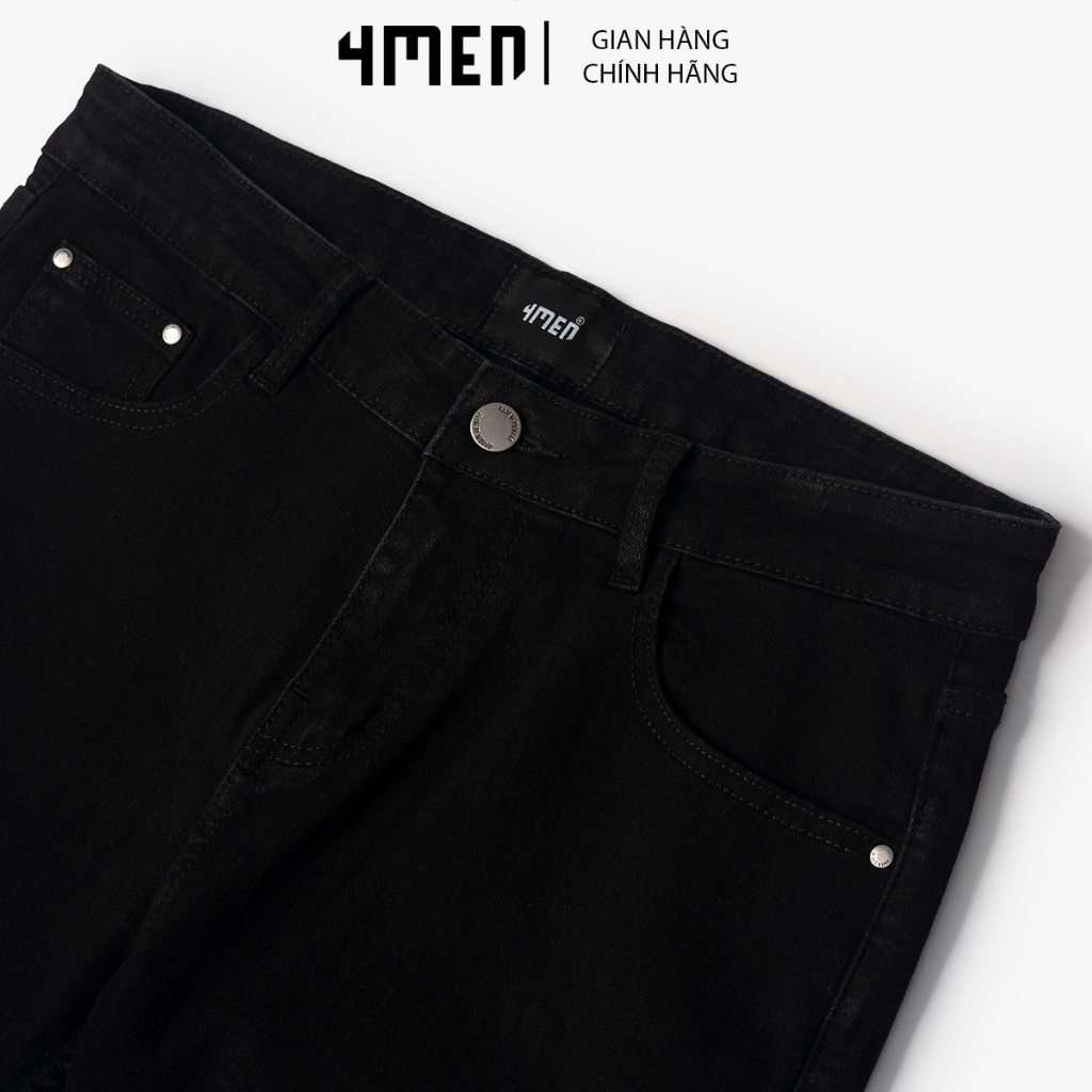 Quần Jeans Basic Form Slimfit 4MEN QJ084, vải cotton mềm mại pha spandex co giãn tiện lợi, thoải mái