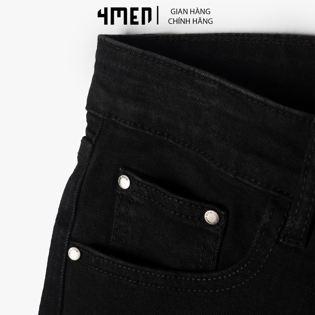 Quần Jeans Basic Form Slimfit 4MEN QJ084, vải cotton mềm mại pha spandex co giãn tiện lợi, thoải mái