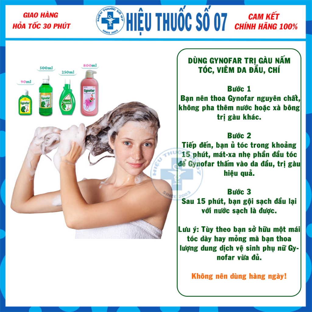 Dung dịch vệ sinh phụ nữ Gynofar gel 800ml, ddvs dùng ngoài giúp sát trùng ngoài da có vòi
