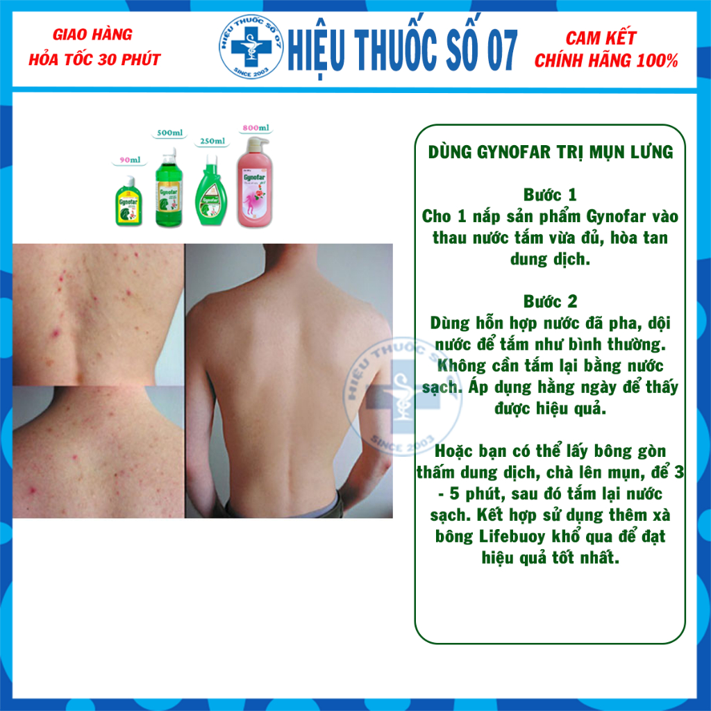 Dung dịch vệ sinh phụ nữ Gynofar gel 800ml, ddvs dùng ngoài giúp sát trùng ngoài da có vòi