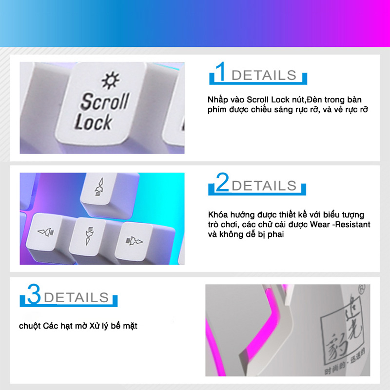 Chuột bàn phím có dây Giá rẻ Ánh sáng USB Áp dụng cho Máy tính laptop