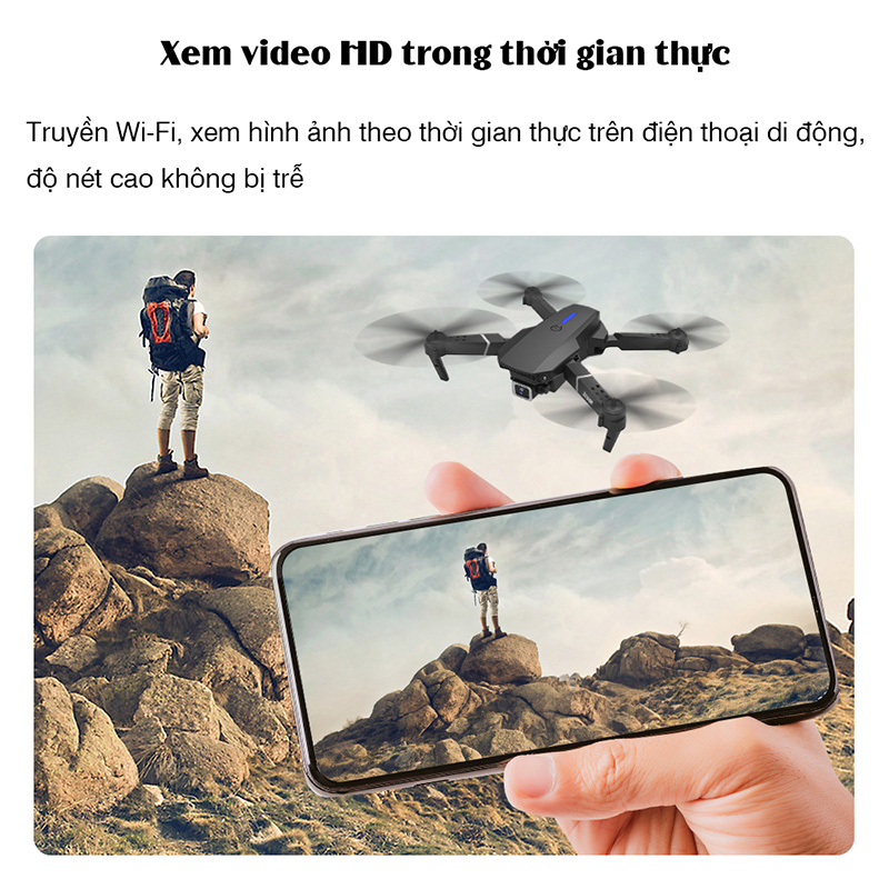 Flycam Máy Bay Diều Khiển từ xa E88 Pro Max Giá rẻ Máy bay định nghĩa cao 4k Máy bay không người lái gấp | BigBuy360 - bigbuy360.vn