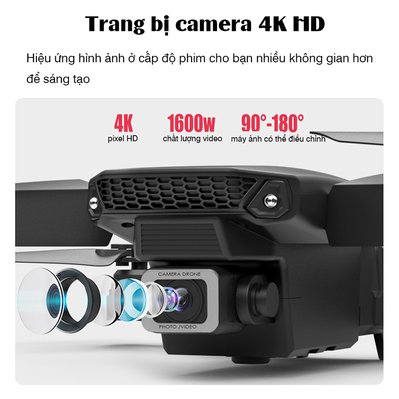 Flycam Máy Bay Diều Khiển từ xa E88 Pro Max Giá rẻ Máy bay định nghĩa cao 4k Máy bay không người lái gấp | BigBuy360 - bigbuy360.vn