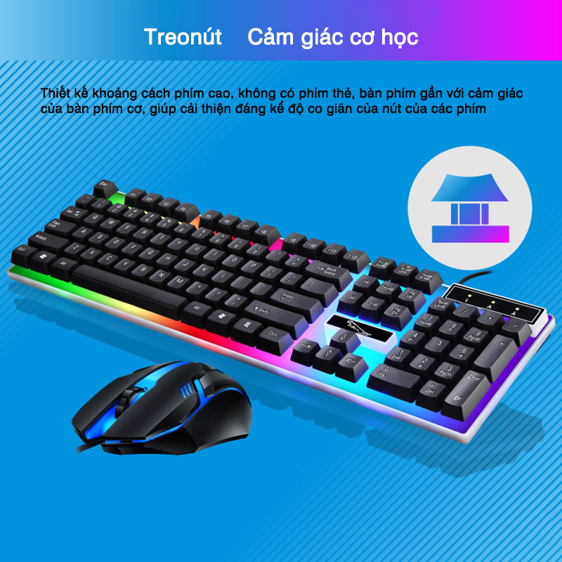 Chuột bàn phím có dây Giá rẻ Ánh sáng USB Áp dụng cho Máy tính laptop