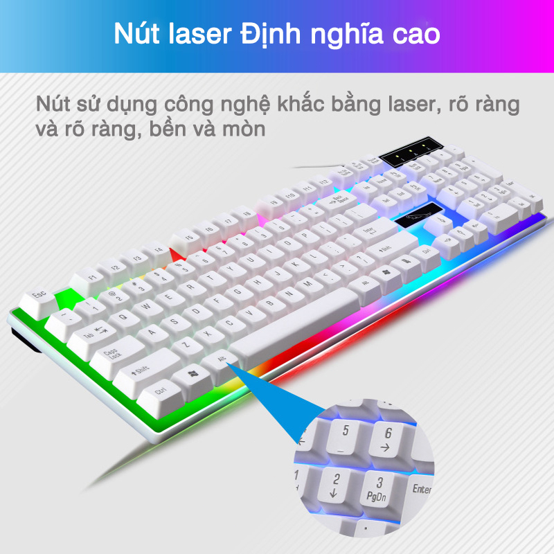 Chuột bàn phím có dây Giá rẻ Ánh sáng USB Áp dụng cho Máy tính laptop