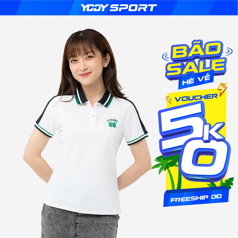 Áo Polo Nữ YODY Sport Cafe Phối Tay kiểu dáng thể thao bóng chày APN6044