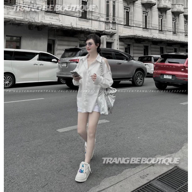 Áo Sơ Mi Nữ oversize HỞ VAI Hàng loại 1