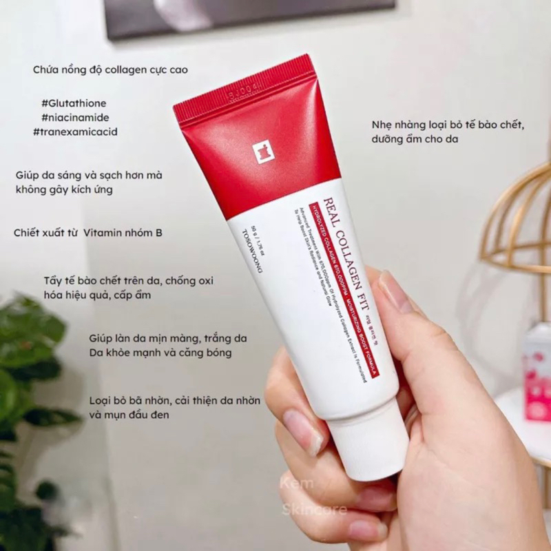 Peel collagen nano căng bóng, Real collagen fit Hàn Quốc 50ml. Giúp da trắng sáng, mịn màng Hàng chính hãng]