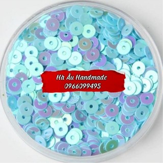 Kim sa bằng màu sữa ánh cừ đính kết trang phục diy handmade