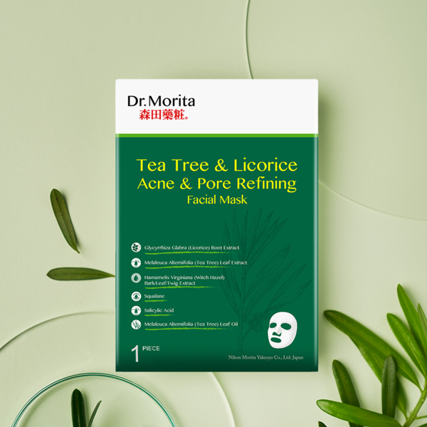 Hộp 5 Miếng Mặt Nạ Dr. Morita Tea Tree & Licorice Pore Refining Facial Mask 30g/m