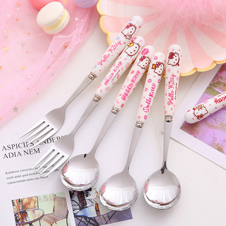 Thìa , dĩa inox hình Hello Kitty