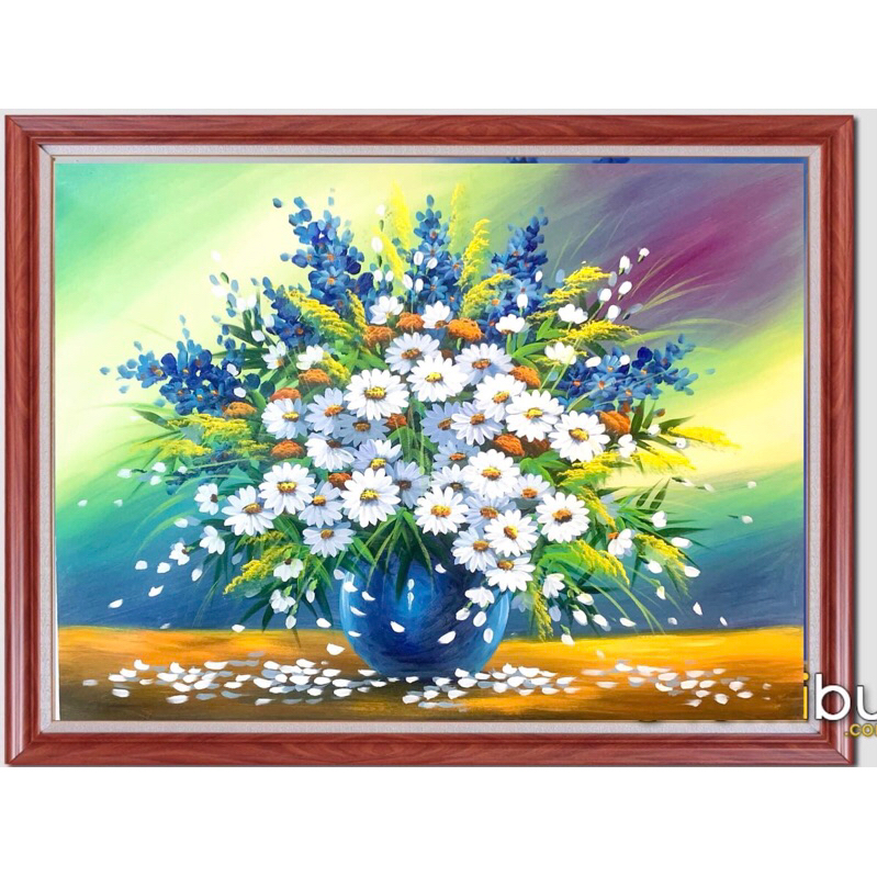 Tranh sơn dầu vẽ tay - Tĩnh vật hoa kt 50cm.70cm