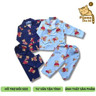 Bộ Pijama tay dài cho bé trai bé gái vải Kate thái không nhăn size 10-40kg nhiều mẫu