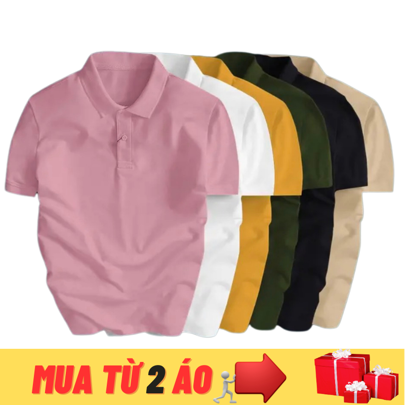 Áo thun nam có cổ bẻ polo nam TRƠN vải cá sấu cotton cao cấp thoáng mát mặc cả ngày - QQ SHOP