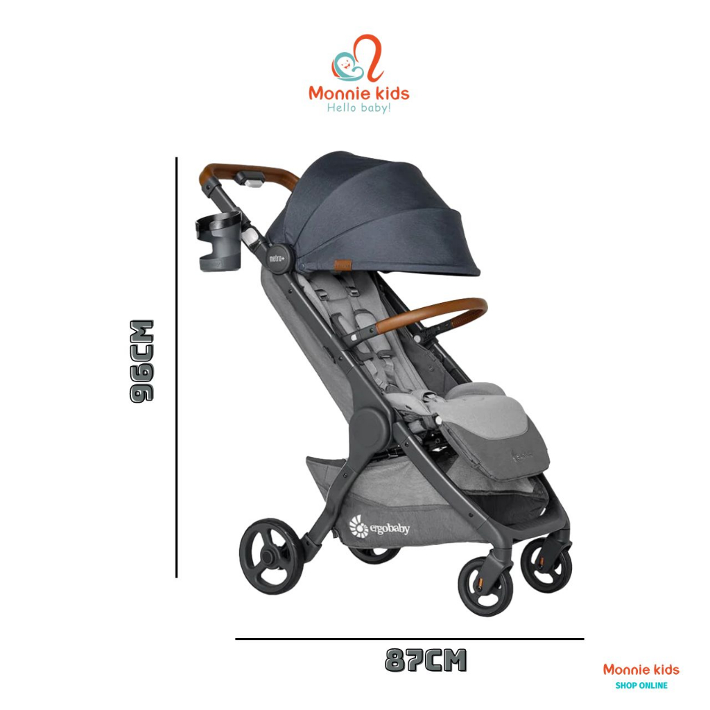 Xe đẩy gấp gọn Ergobaby Metro+ Deluxe cho bé, xe đẩy du lịch đa năng siêu nhẹ - Monnie Kids