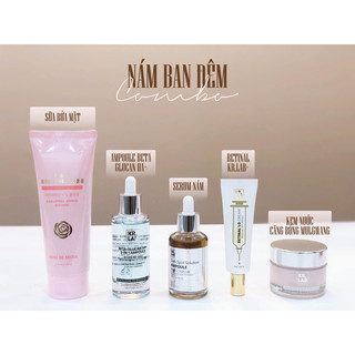 Combo nám: sữa rửa mặt + beta glucan + serum nám + retinal + mulgwang Rose De Seoul Kr.Lab