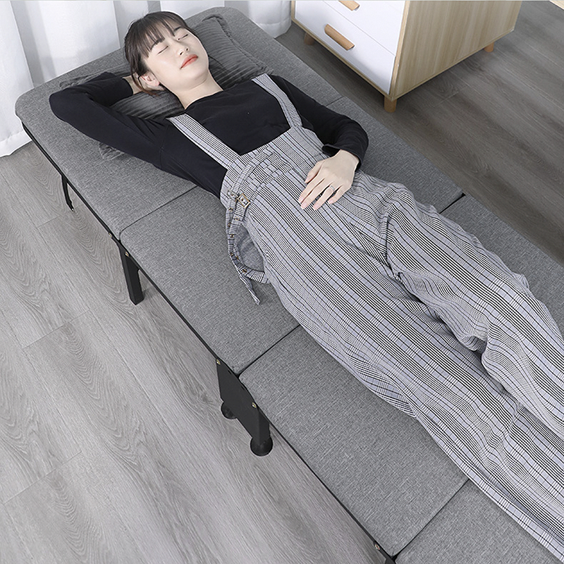Giường gấp văn phòng có bánh xe , Khung giường sắt đen khung giường gấp gọn - GM64 / GM58