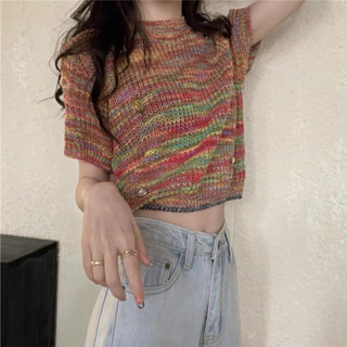 áo len dệt kim cầu vồng mix kim sa (1078#)