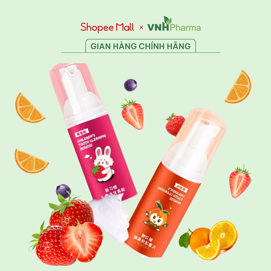 COMBO 2 Kem đánh răng tạo bọt vị tự nhiên nguyên chất 60ml cho bé trên 6 tháng
