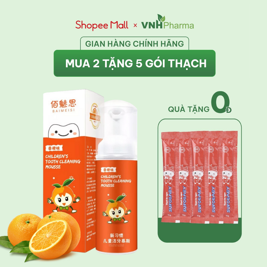 COMBO 2 Kem đánh răng tạo bọt vị tự nhiên nguyên chất 60ml cho bé trên 6 tháng