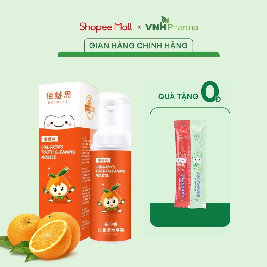 COMBO 2 Kem đánh răng tạo bọt vị tự nhiên nguyên chất 60ml cho bé trên 6 tháng