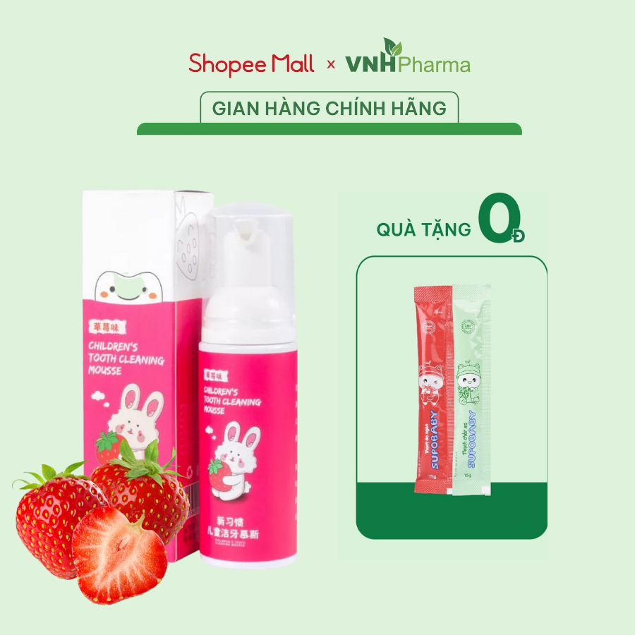 COMBO 2 Kem đánh răng tạo bọt vị tự nhiên nguyên chất 60ml cho bé trên 6 tháng