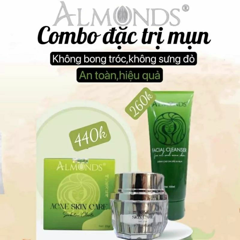 ALMONDS® COMBO CAO MỤN VÀ SỮA RỮA MẶT💯Chính Hãng