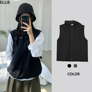  Áo Gile Basic unisex form rộng nam nữ chất vải dù hai lớp một màu trơn phong cách Hàn Quốc ellie 