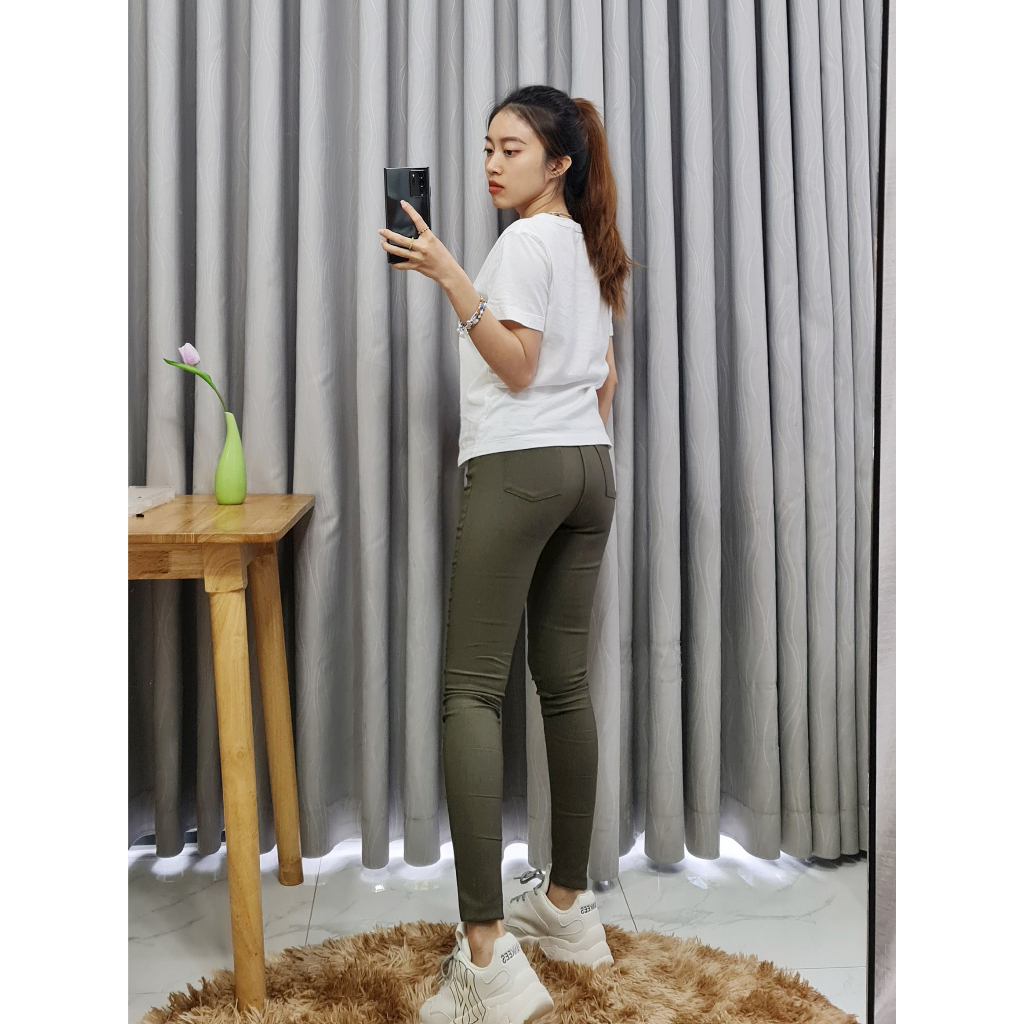 Q2355 - Quần tregging Net Lad1es túi sau trơn