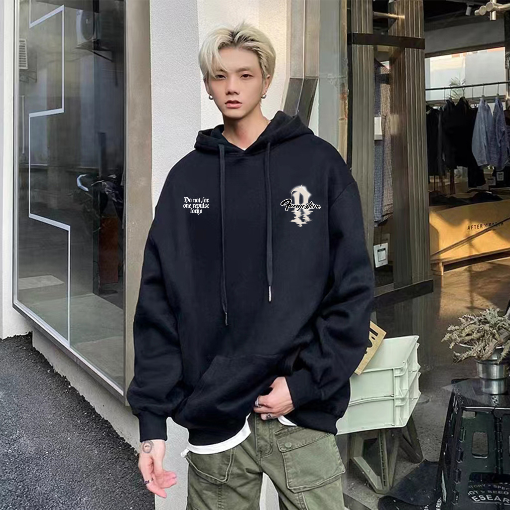 Áo Hoodie Cotton nam BEEYANBUY áo dài tay form rộng basic in hình unisex 100% cotton-Y0233