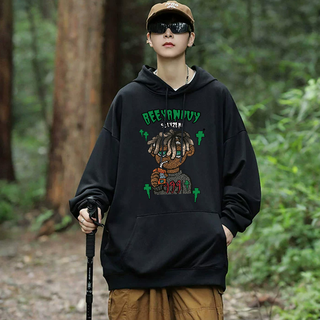 Áo Hoodie Cotton nam BEEYANBUY áo dài tay thời trang in hình unisex 100% cotton-V0001
