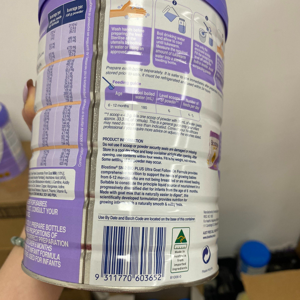 Sữa Biostime, Lotte Kid, HMO, Lactoferrin, hạn sử dụng dài 2024-2025