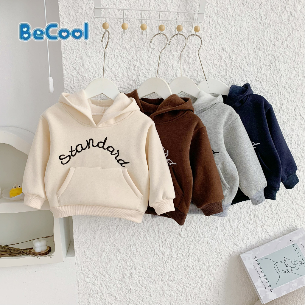 Áo Hoodie Chất Nỉ Bông Cho Bé Trai - Bé Gái, Áo Dài Tay STANDARE Cho Bé Mùa Đông Ấm Áp MINKSUN