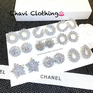 BÔNG TAI BẠC MỚI ĐÍNH ĐÁ ZICON SHOP CHAVI CLOTHING Bản to đẹp