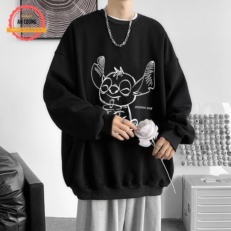Áo sweater, áo thu đông dài tay, áo thun dài tay nam nữ chất nỉ cào bông cổ tròn SWEATER535 - An Cường Fashion