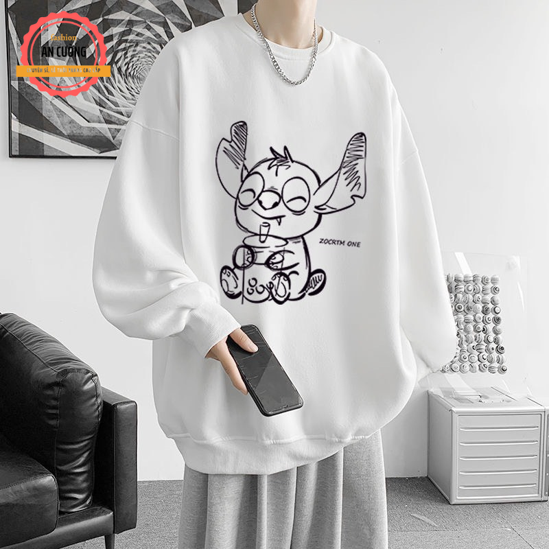 Áo sweater, áo thu đông dài tay, áo thun dài tay nam nữ chất nỉ cào bông cổ tròn SWEATER535 - An Cường Fashion