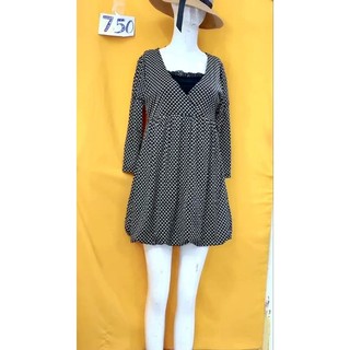 đầm thun babydoll phối ren. S750