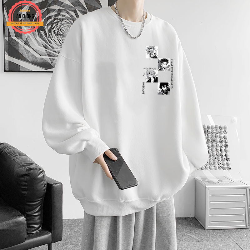 Áo sweater, áo thu đông dài tay, áo thun dài tay nam nữ chất nỉ cào bông cổ tròn SWEATER547 - An Cường Fashion