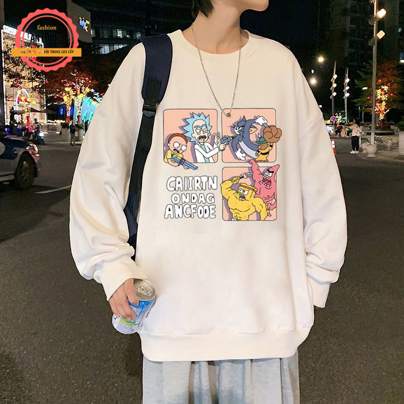 Áo sweater, áo thu đông dài tay, áo thun dài tay nam nữ chất nỉ cào bông cổ tròn SWEATER09 - An Cường Fashion